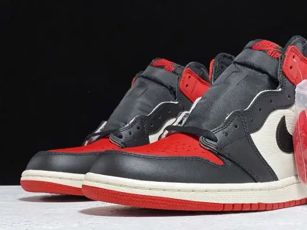 Cheap TB Jordan 1 High 555088-610 Toe Air Retro OG Bred 0423